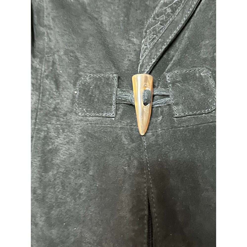 Peter Nygard Leather & Knit Toggle Jacket Black Size PS New Petite Small - Picture 6 of 9